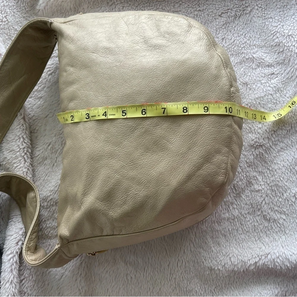 Vintage Paris gold metallic leather hobo bag